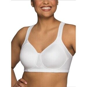 Vanity Fair Sports Bra 44DDD White Wireless Medium Impact Padded Full Coverage